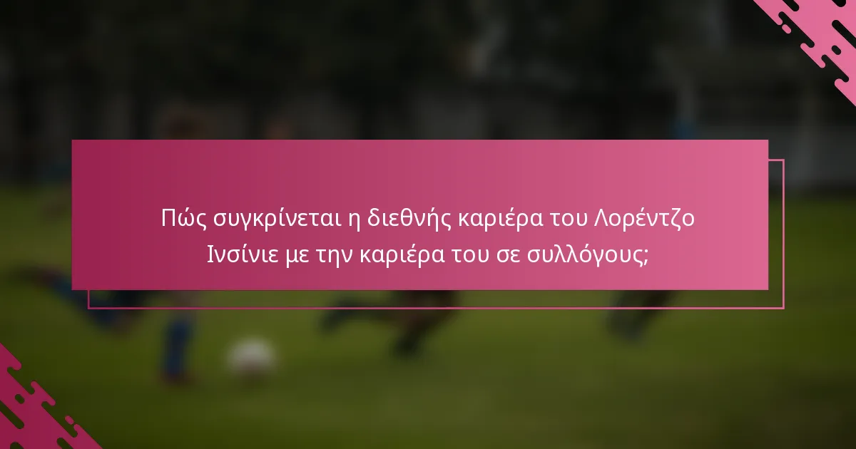 Πώς συγκρίνεται η διεθνής καριέρα του Λορέντζο Ινσίνιε με την καριέρα του σε συλλόγους;